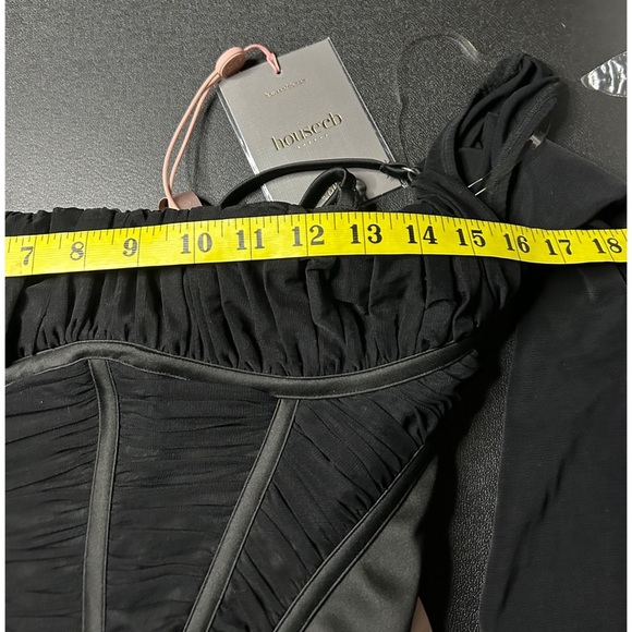 House of CB Freyja Black Gathered Corset Dress S Plus - Picture 8 of 16